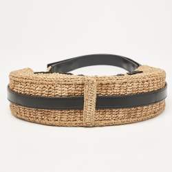 Celine Beige/Black Raffia Ava Hobo