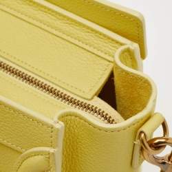Pre Owned Celine Yellow Leather Nano Luggage Tote