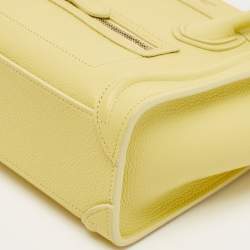 Pre Owned Celine Yellow Leather Nano Luggage Tote