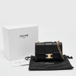 Pre Owned Celine Black Leather Mini Victoire Shoulder Bag