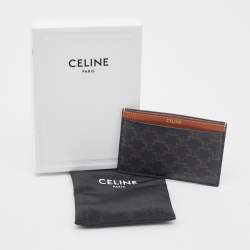 Celine Brown Macadam Coated Canvas and Leather Card Holder