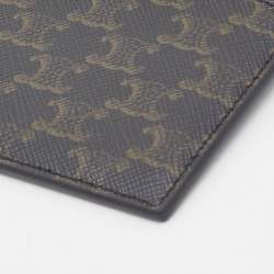 Celine Brown Macadam Coated Canvas and Leather Card Holder