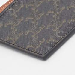 Celine Brown Macadam Coated Canvas and Leather Card Holder