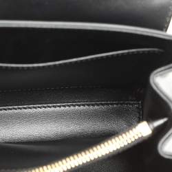 Celine Black Satinated Leather Mini 16 Top Handle Bag