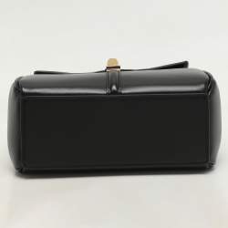 Celine Black Satinated Leather Mini 16 Top Handle Bag