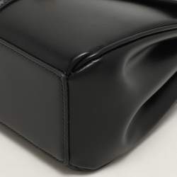 Celine Black Satinated Leather Mini 16 Top Handle Bag