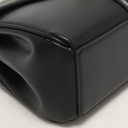 Celine Black Satinated Leather Mini 16 Top Handle Bag