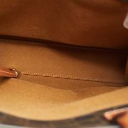 Celine Brown Triomphe Canvas and Leather Small Vertical Cabas Tote 