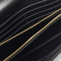 مملوكة مسبقًا محفظة كونتيننتال بقلاّب كبيرة جلد أسود سيلين