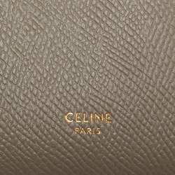 مملوكة مسبقًا Celine Grey Leather Large Strap Bifold Wallet