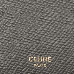 Pre Owned Celine Grey Leather Zip Card Holder