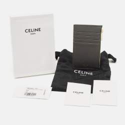 Pre Owned Celine Grey Leather Zip Card Holder