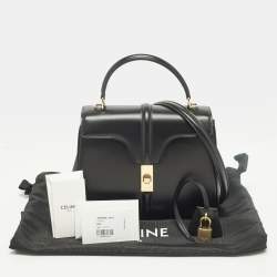 Pre Owned حقيبة يد علوية جلد أسود صغير سيلين كلاسيك 16