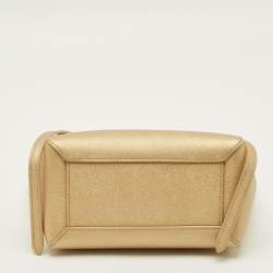 مملوكة مسبقًا Celine Belt Nano Gold Leather Top Handle Bag