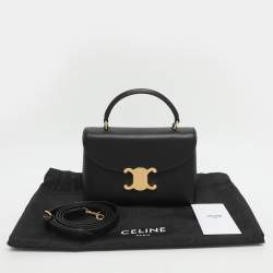 مملوكة مسبقًا Celine Nino Teen Black Leather Top Handle Bag