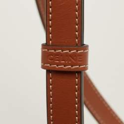 Pre Owned Celine Besace Mini Brown Triomphe Coated Canvas Crossbody Bag