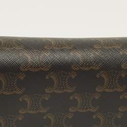 Pre Owned Celine Besace Mini Brown Triomphe Coated Canvas Crossbody Bag