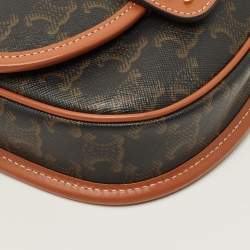 Pre Owned Celine Besace Mini Brown Triomphe Coated Canvas Crossbody Bag