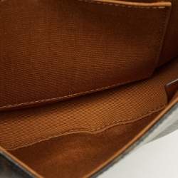 Pre Owned Celine Besace Mini Brown Triomphe Coated Canvas Crossbody Bag