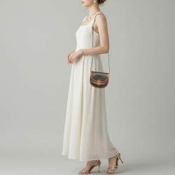 Pre Owned Celine Besace Mini Brown Triomphe Coated Canvas Crossbody Bag