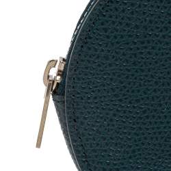 Pre Owned Céline Blue Grained Leather Round Coin Purse