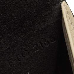 Pre Owned Celine Black/Ivory Grained Leather Strap Key Case