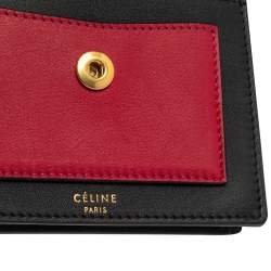 Pre Owned Celine Tri Color Leather Envelope Pocket Card Holder