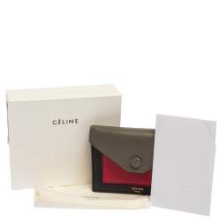 Pre Owned Celine Tri Color Leather Envelope Pocket Card Holder