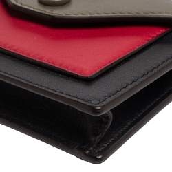 Pre Owned Celine Tri Color Leather Envelope Pocket Card Holder