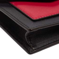 Pre Owned Celine Tri Color Leather Envelope Pocket Card Holder