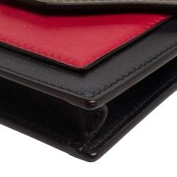 Pre Owned Celine Tri Color Leather Envelope Pocket Card Holder