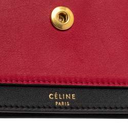 Pre Owned Celine Tri Color Leather Envelope Pocket Card Holder