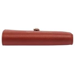 Pre Owned Celine Red/Light Pink Grained Leather Multifunction Strap Wallet