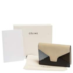 Pre Owned Celine Multicolor Leather and Calfhair Diamond Card Case