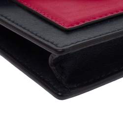 Pre Owned Celine Tri Color Leather Envelope Pocket Card Holder