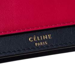Pre Owned Celine Tri Color Leather Envelope Pocket Card Holder