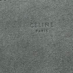 Pre Owned Celine Grey Suede Trio Zip Clutch