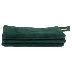 Pre Owned Celine Green Suede Trio Zip Clutch