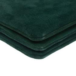 Pre Owned Celine Green Suede Trio Zip Clutch