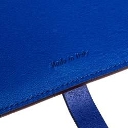 Pre Owned Celine Maroon/Blue Leather Large Multifunction Strap Wallet