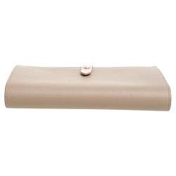 Pre Owned Celine Beige/Pink Leather Large Multifunction Strap Wallet