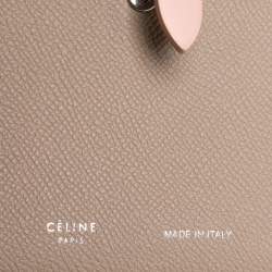 Pre Owned Celine Beige/Pink Leather Large Multifunction Strap Wallet