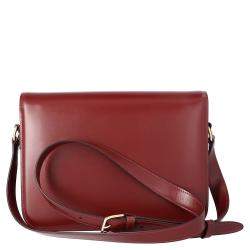 Pre Owned Celine Burgandy Leather Medium Triomphe Bag
