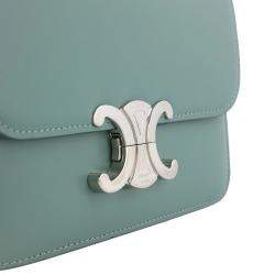 Pre Owned Celine Green Leather Teen Triomphe Shoulder Bag