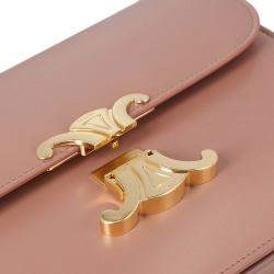 Pre Owned Celine Pink Leather Medium Triomphe Shoulder Bag