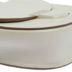 Pre Owned Celine White Leather Small Trotteur Crossbody Bag