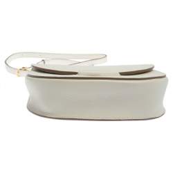 Pre Owned Celine White Leather Small Trotteur Crossbody Bag