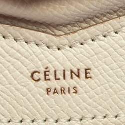 Pre Owned Celine White Leather Small Trotteur Crossbody Bag