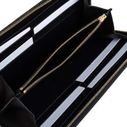 Pre Owned Celine Black Leather Large Zip Around Wallet