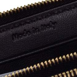 Pre Owned Celine Black Leather Large Zip Around Wallet